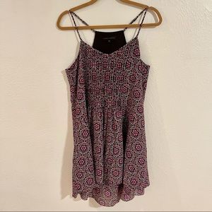 Sanctuary Pleat Mini Dress in Blue/Purple. Size Large